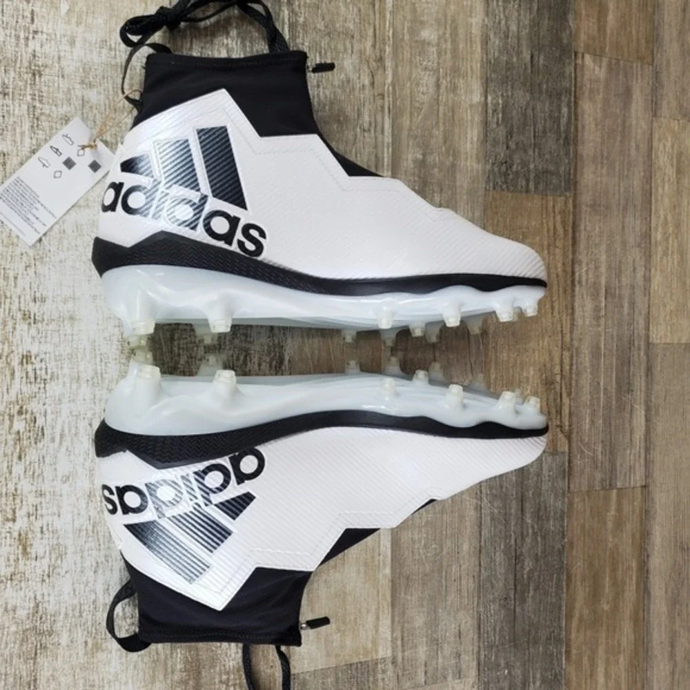 Adidas Nasty Ultra Mens Shoe Sz 11.5 White Black Mid Top Lace-Up Football Cleats